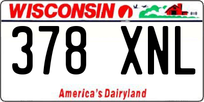 WI license plate 378XNL