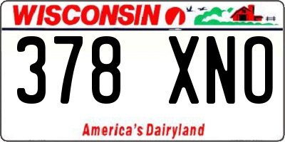 WI license plate 378XNO