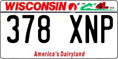 WI license plate 378XNP
