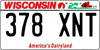 WI license plate 378XNT