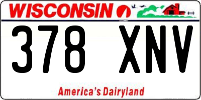 WI license plate 378XNV