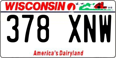 WI license plate 378XNW
