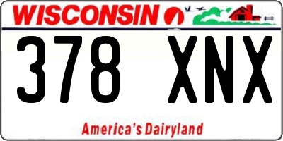 WI license plate 378XNX