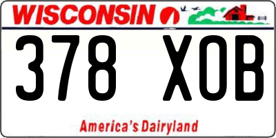 WI license plate 378XOB