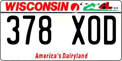 WI license plate 378XOD