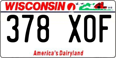WI license plate 378XOF