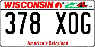WI license plate 378XOG