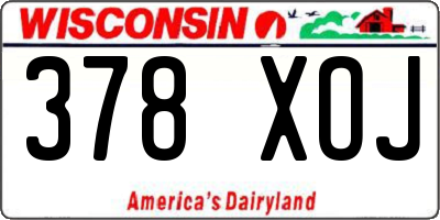 WI license plate 378XOJ