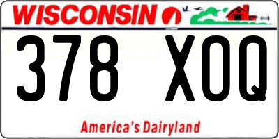 WI license plate 378XOQ