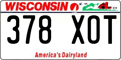 WI license plate 378XOT