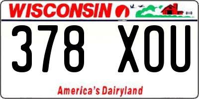 WI license plate 378XOU