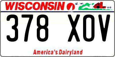 WI license plate 378XOV