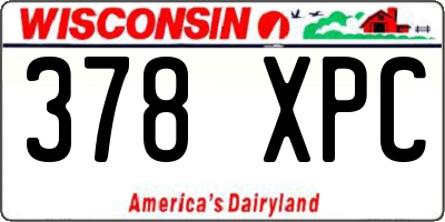 WI license plate 378XPC