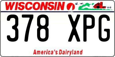 WI license plate 378XPG