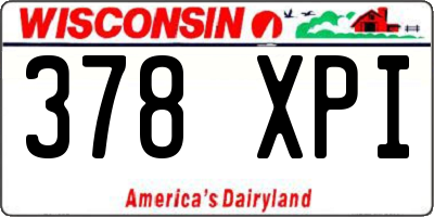 WI license plate 378XPI