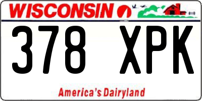 WI license plate 378XPK