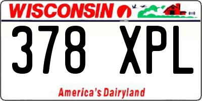 WI license plate 378XPL