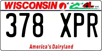 WI license plate 378XPR