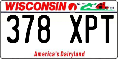 WI license plate 378XPT