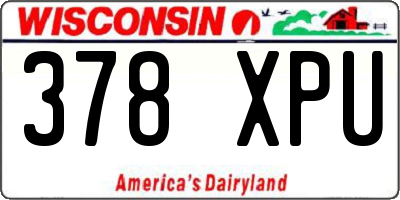 WI license plate 378XPU