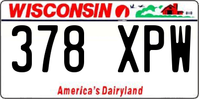 WI license plate 378XPW
