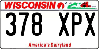 WI license plate 378XPX