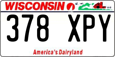 WI license plate 378XPY