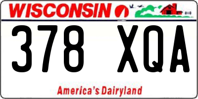WI license plate 378XQA