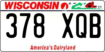 WI license plate 378XQB