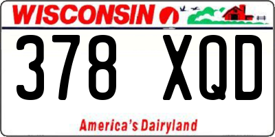 WI license plate 378XQD