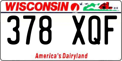 WI license plate 378XQF