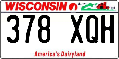 WI license plate 378XQH