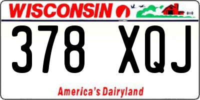 WI license plate 378XQJ