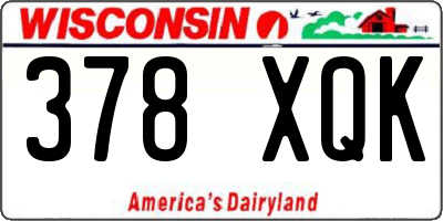 WI license plate 378XQK