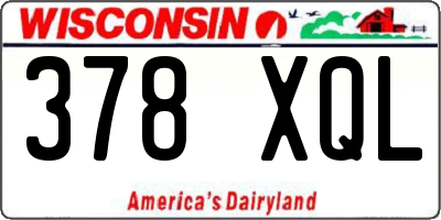 WI license plate 378XQL