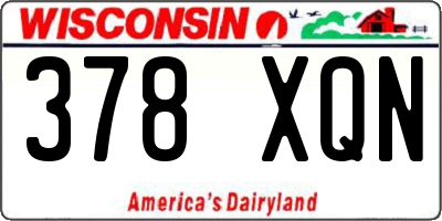 WI license plate 378XQN
