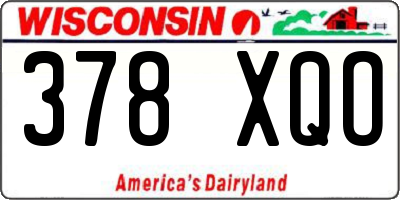 WI license plate 378XQO