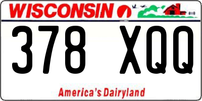 WI license plate 378XQQ