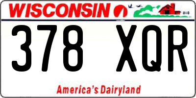 WI license plate 378XQR