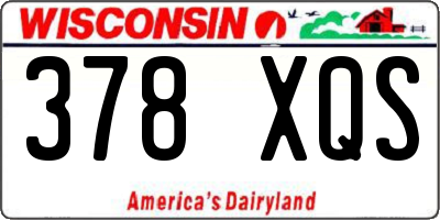 WI license plate 378XQS