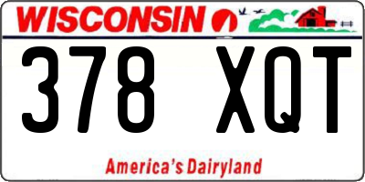 WI license plate 378XQT