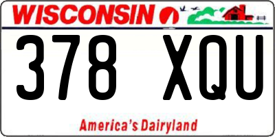 WI license plate 378XQU