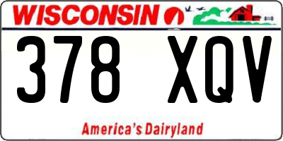 WI license plate 378XQV
