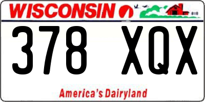 WI license plate 378XQX