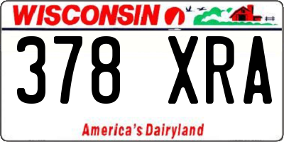 WI license plate 378XRA