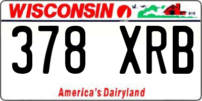 WI license plate 378XRB