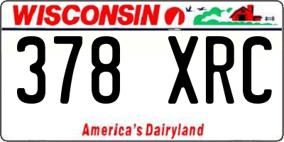 WI license plate 378XRC