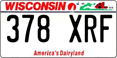 WI license plate 378XRF