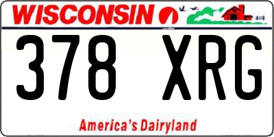 WI license plate 378XRG