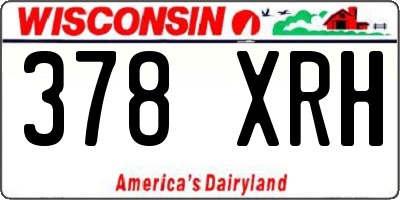 WI license plate 378XRH